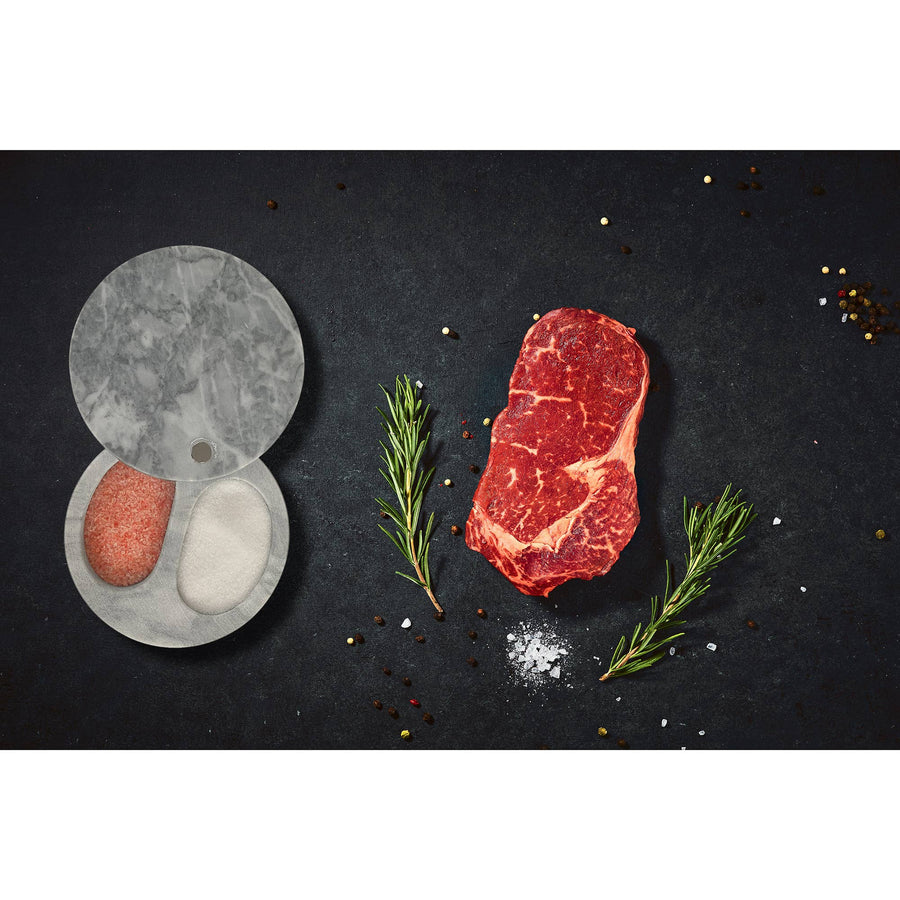White Marble Double Salt Cellar