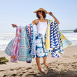 Load image into Gallery viewer, Callie Pink Reversible Eco Beach Towel

