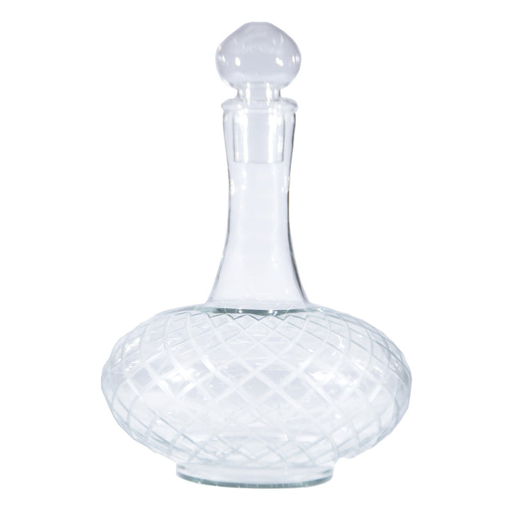 3-1/2 Quart Etched Glass Decanter with Glass Stopper