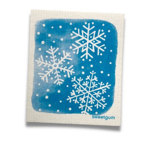 Blue & White Snowflakes Dishcloth