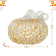Load image into Gallery viewer, 6"D Fall Amber Dots Round Glass Pumpkin
