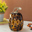 Load image into Gallery viewer, 7.75"H Amber Dots Glass Pumpkin
