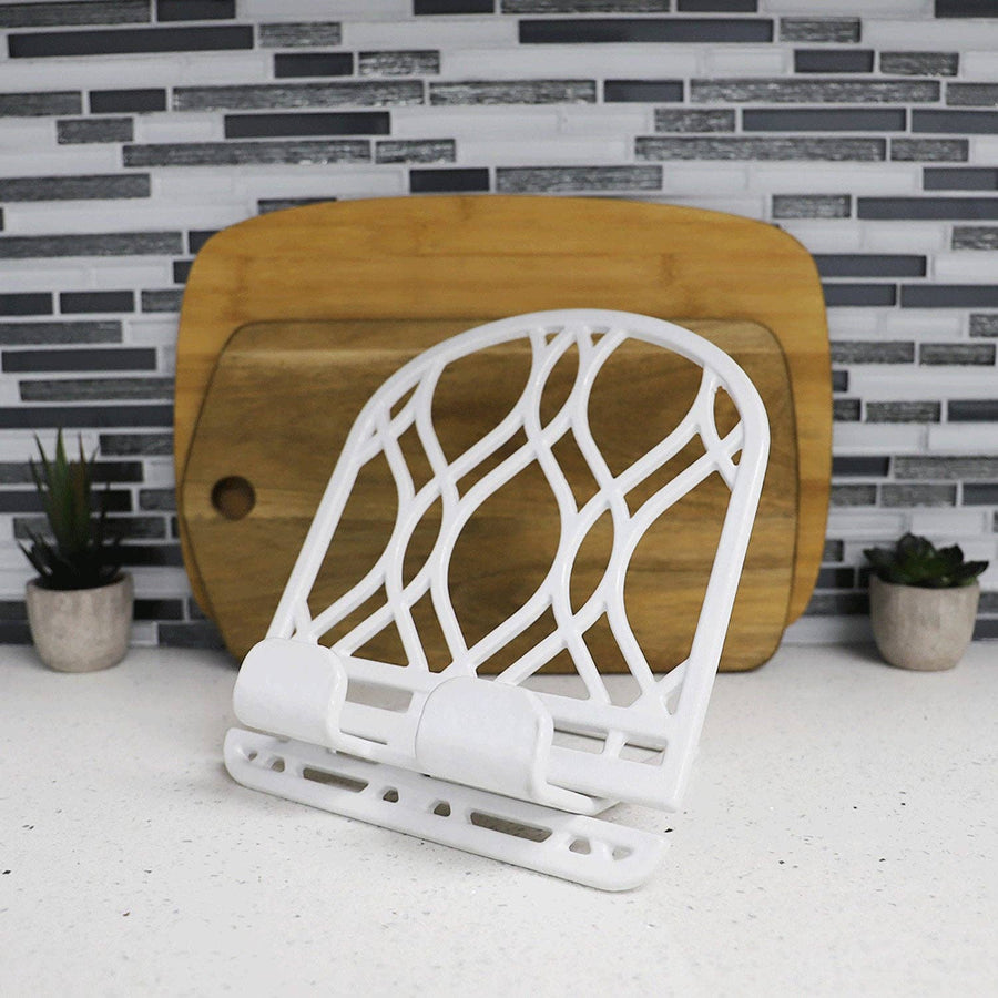 Cast Iron Cookbook Holder Stand, White