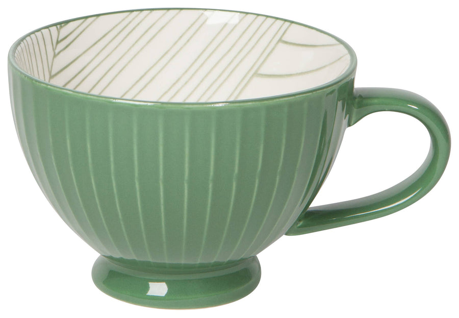 Elm Green Stamped Latte Mug 14 oz