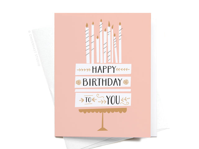 Happy Birthday Cake+Candles Card