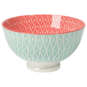 4" GEO PINK STAMPED BOWL