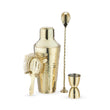 Load image into Gallery viewer, Twine Hammered 4-Piece Gold Barware Set
