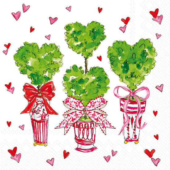 HEART TOPIARY COCKTAIL NAPKINS