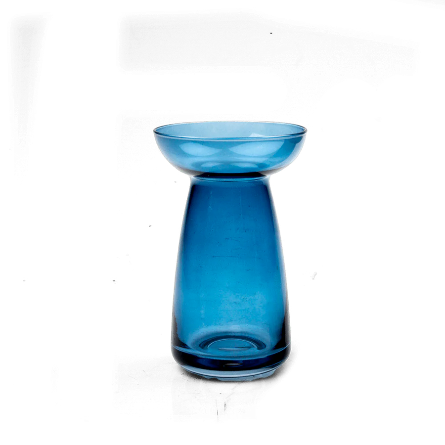 Jaffa Bulb Forcer Glass Vase Blue/Med