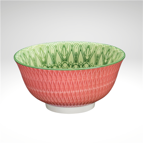 "Rhombuses" Porcelain Bowl Pink