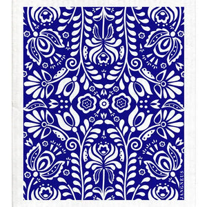 Swedish Dishcloth - Scandi Bloom - Blue