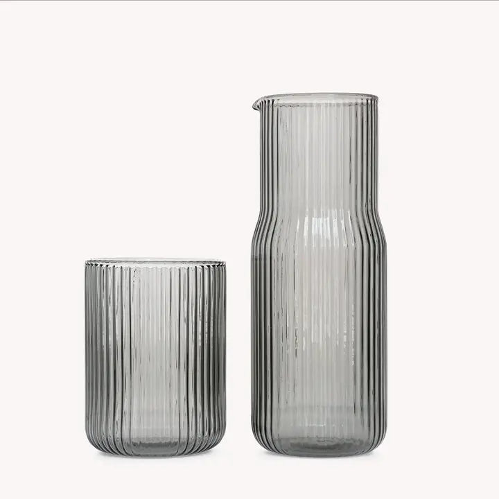 Ribbed Carafe - Smoke
