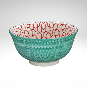 "Rhombuses" Porcelain Bowl Turquoise