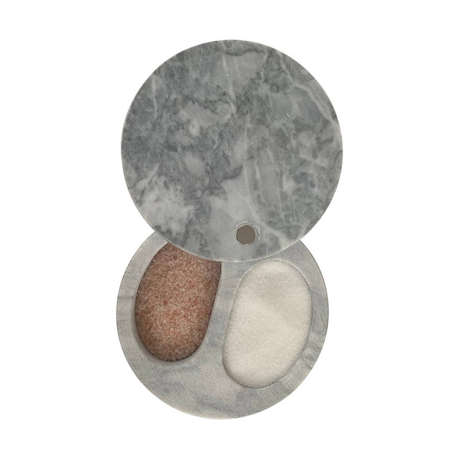 White Marble Double Salt Cellar