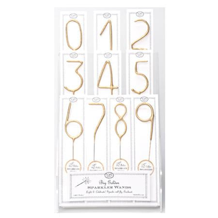 Big Golden Sparkler Wand Numbers