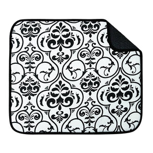 DISH DRYING MAT - BLACK DAMASK