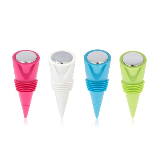 ASSORTED SILICONE CHROME TOP STOPPERS