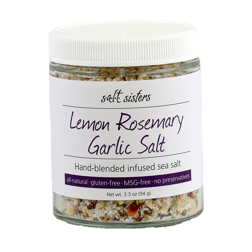 GLASS JAR LEMON ROSEMARY GARLIC SALT